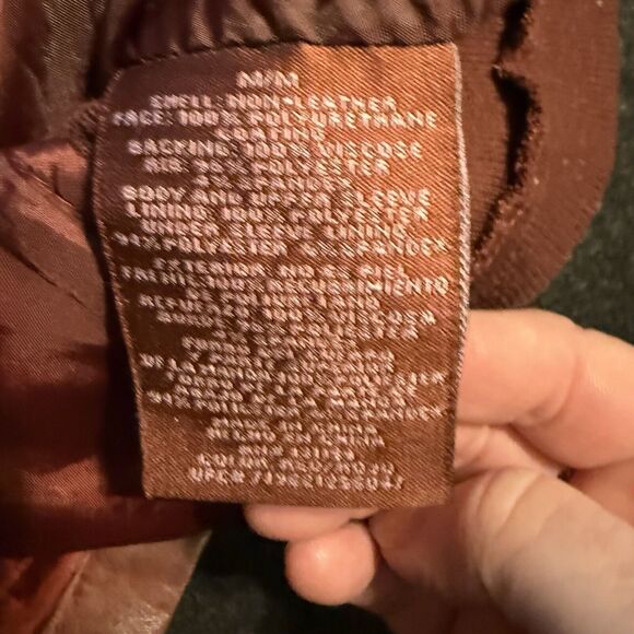 Sebby Collection Vegan Leather Moto Jacket Brown Vintage Look Womens Medium - Picture 14 of 15